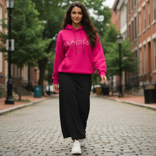 Kpop Demono Hunters HUNTRIX Hooded T-Shirt Patchwork - PINK