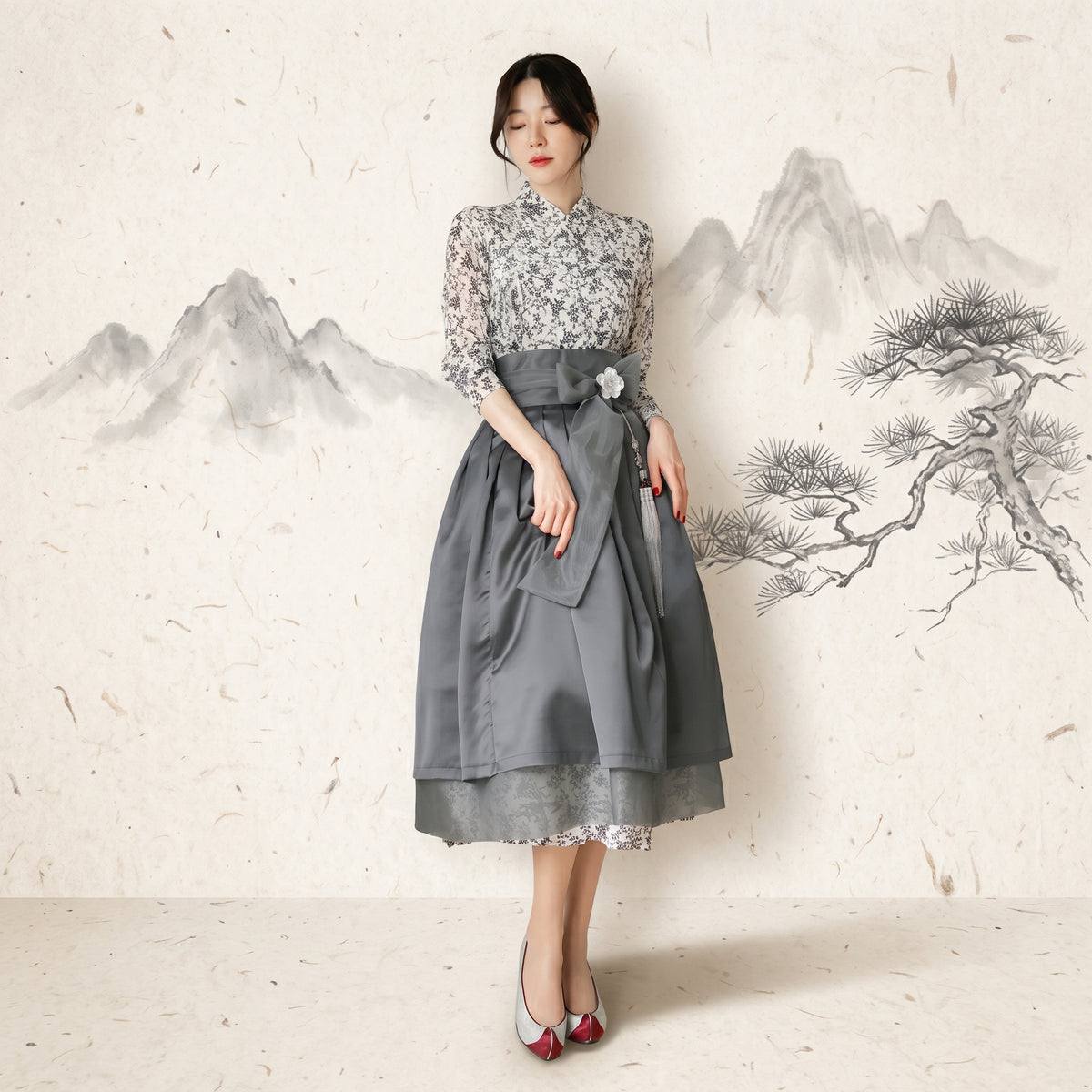 Korean Heritage Linen Wrap Dress Hanbok Embodied Grace