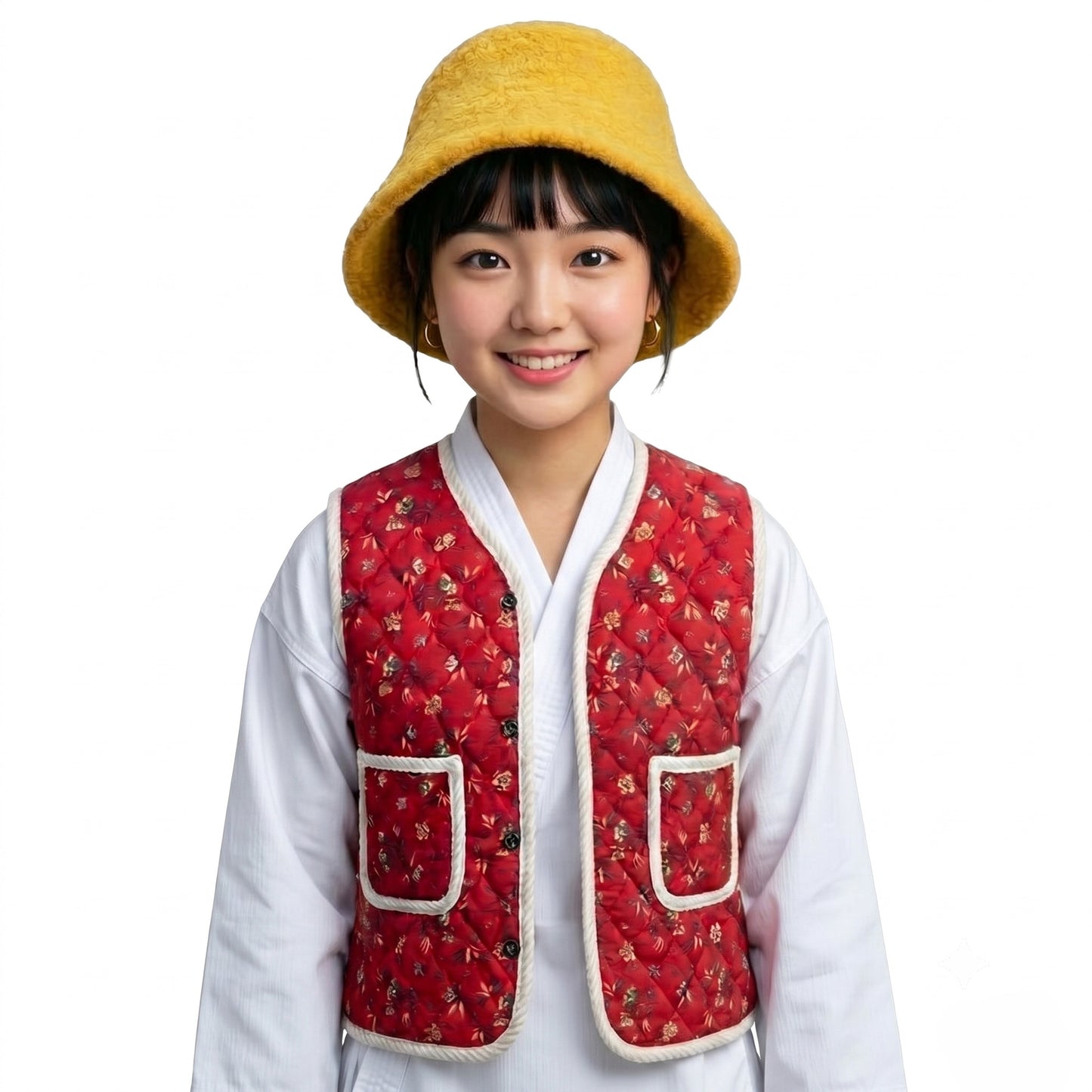 K-Drama style Agent Kim Floral Vest, Korean Traditional Floral Vest