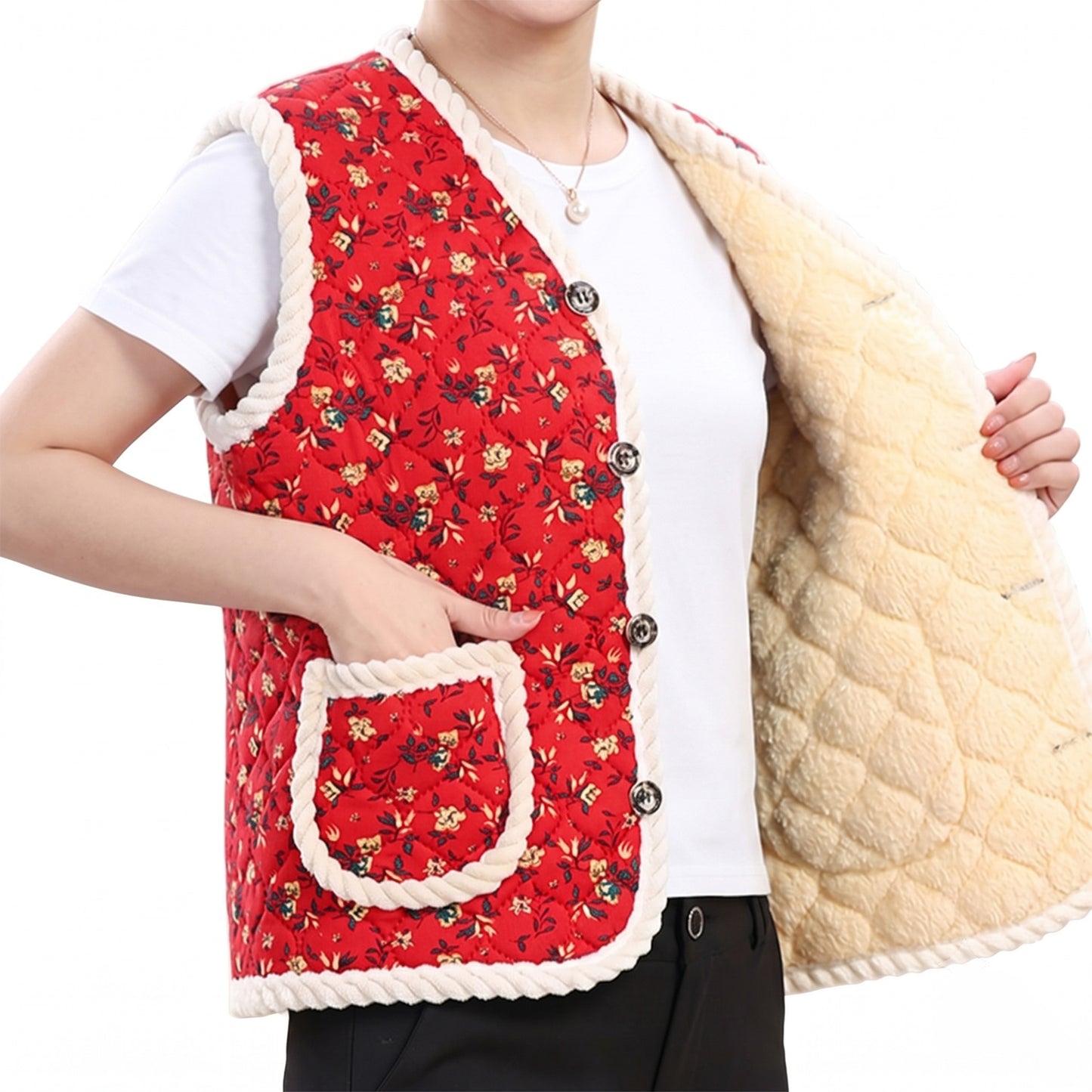 K-Drama style Agent Kim Floral Vest, Korean Traditional Floral Vest