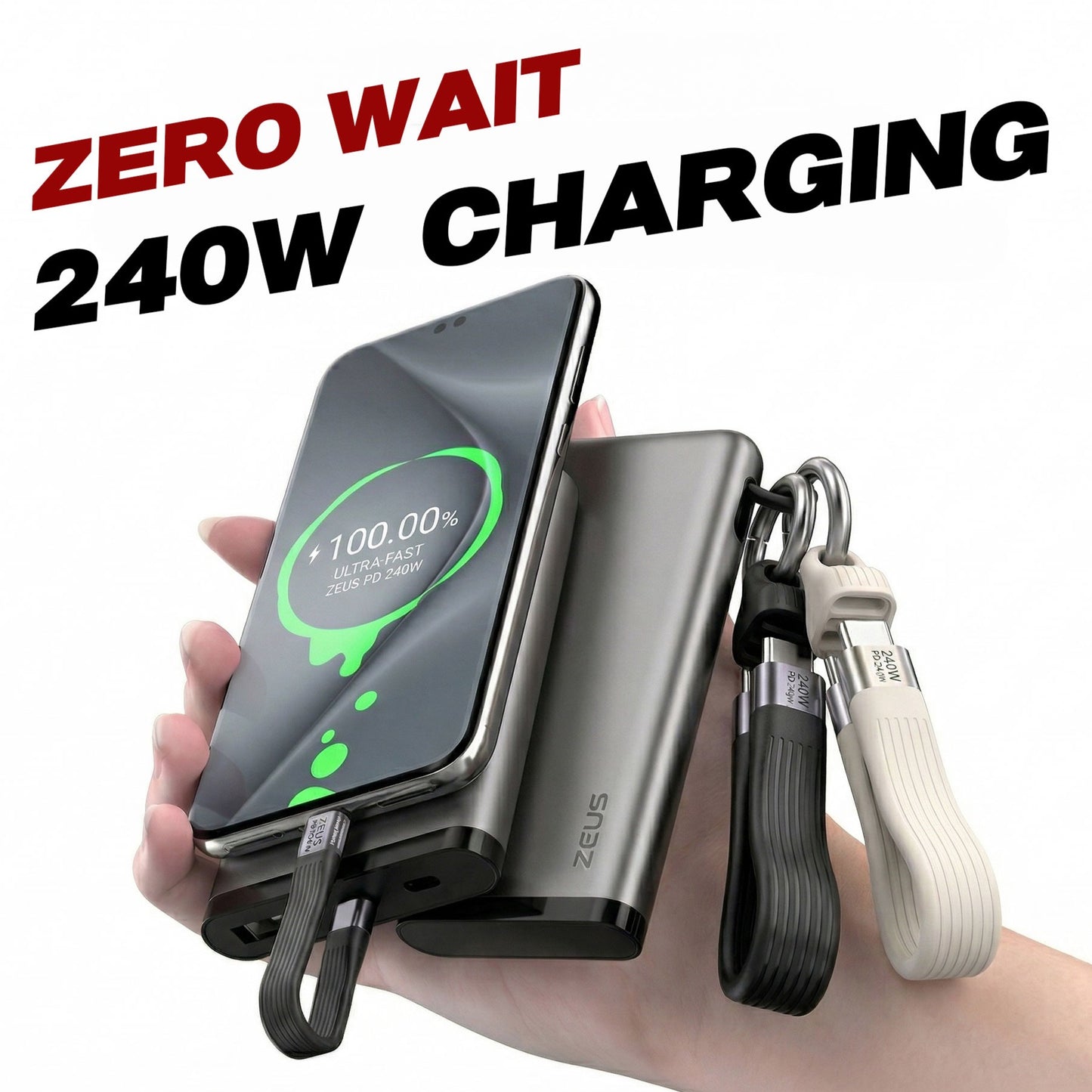 High-Speed USB Cable Keychain. Portable cellphone charger Keychain