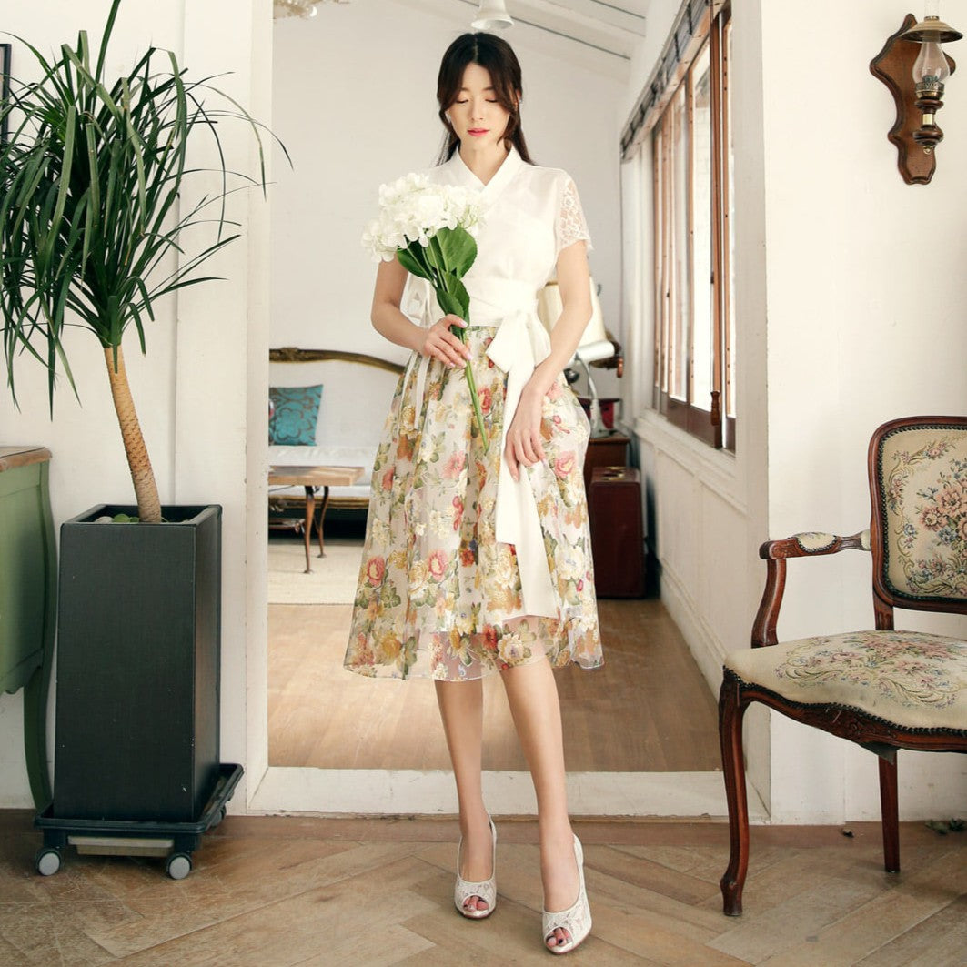 Korean Hanbok Blouse Nari Lace Jeogori
