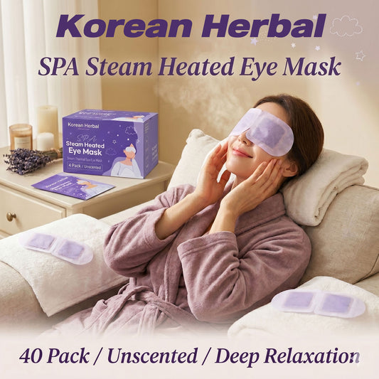 Korean Herbal Steam Heated Eye Mask - Korean Spa Self-Heating Warm Compress for Dry Eyes