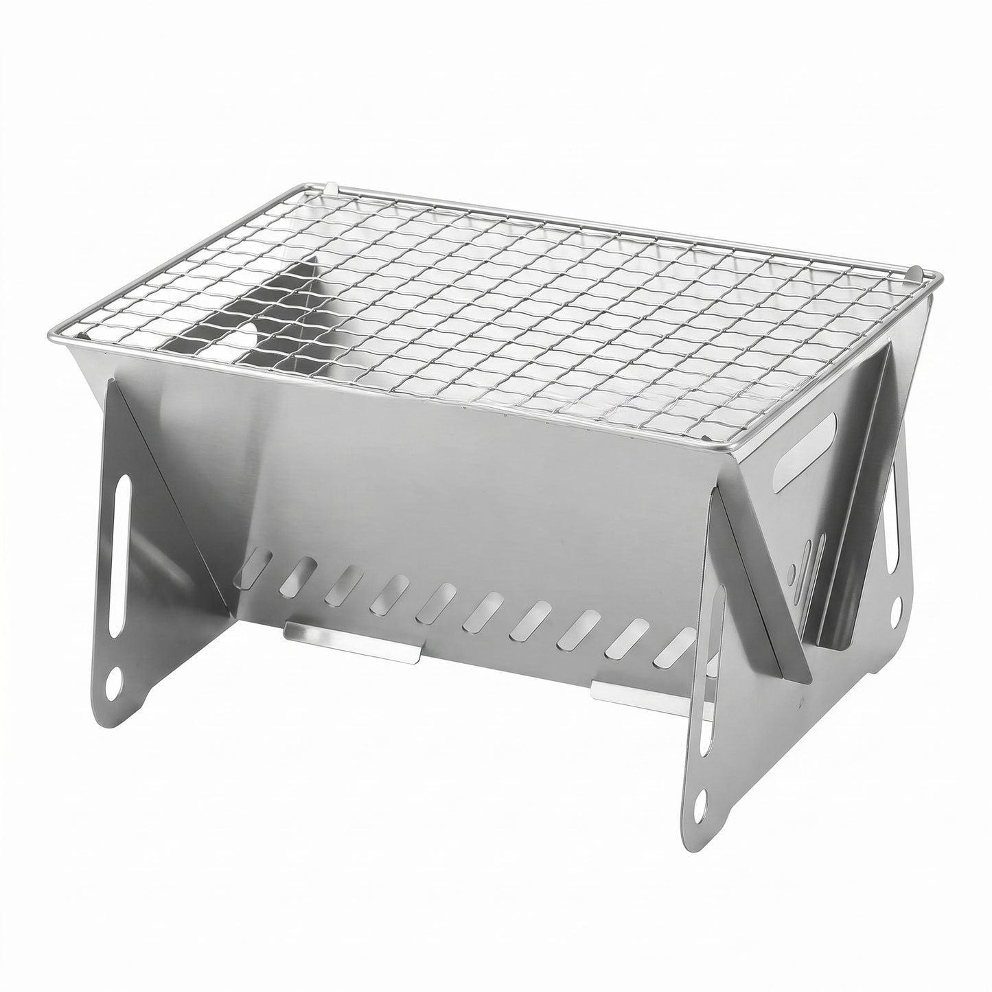 Korean BBQ Fire Pit. Portable Campfire BBQ Grill Stainless Steel Folding Fire Pit