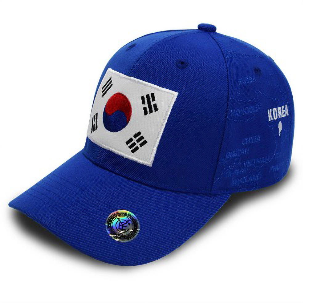 Korea Flag Baseball Cap Modern Korean Map Design. Korea Supporters Cap