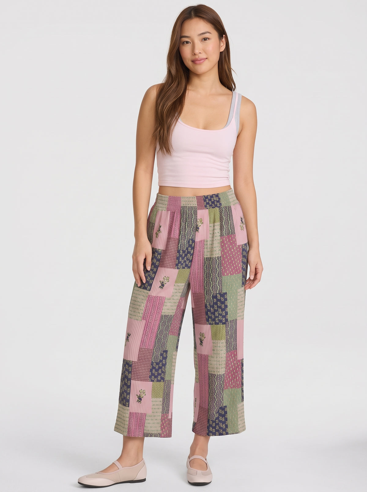 Korean Patchwork Cottagecore Vintage Floral Pants