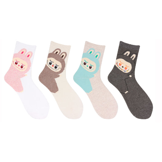 4pairs Labubu Socks. Korean Socks.