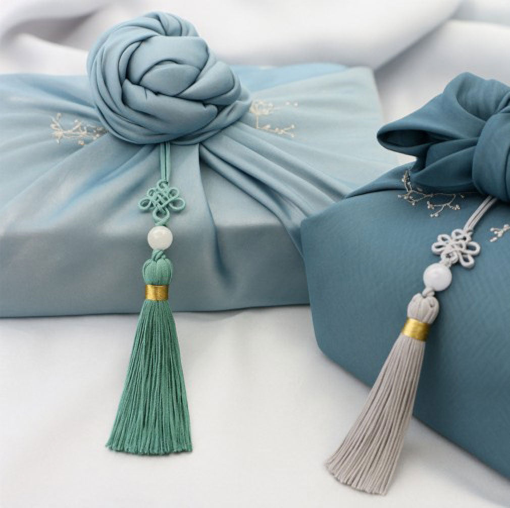 4pk Korean Traditional Tassel Norigae - Elegant Knotted Ornament, Home Decor, Gift Wrapping, and Accessories