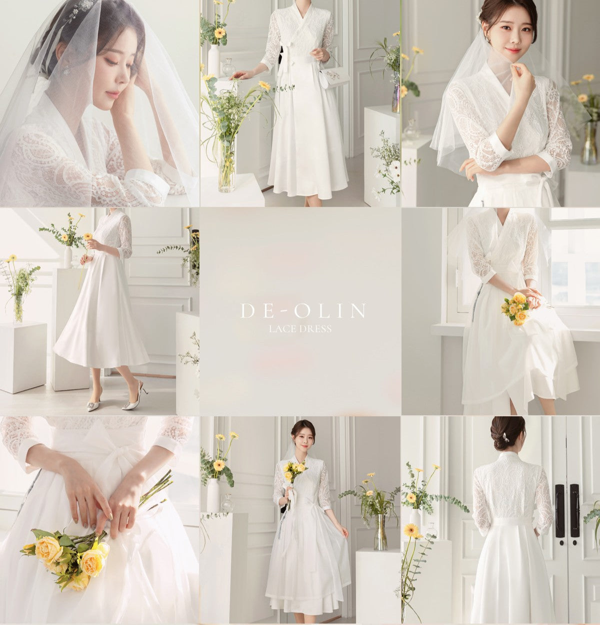 Korean Modern Hanbok De-olin lace Dress Wedding