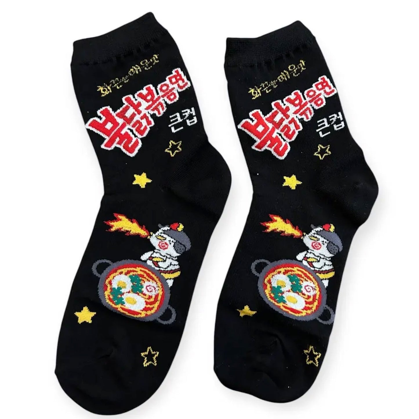 3pairs Korean Buldak Ramen Socks. K-Culture Korean Socks.