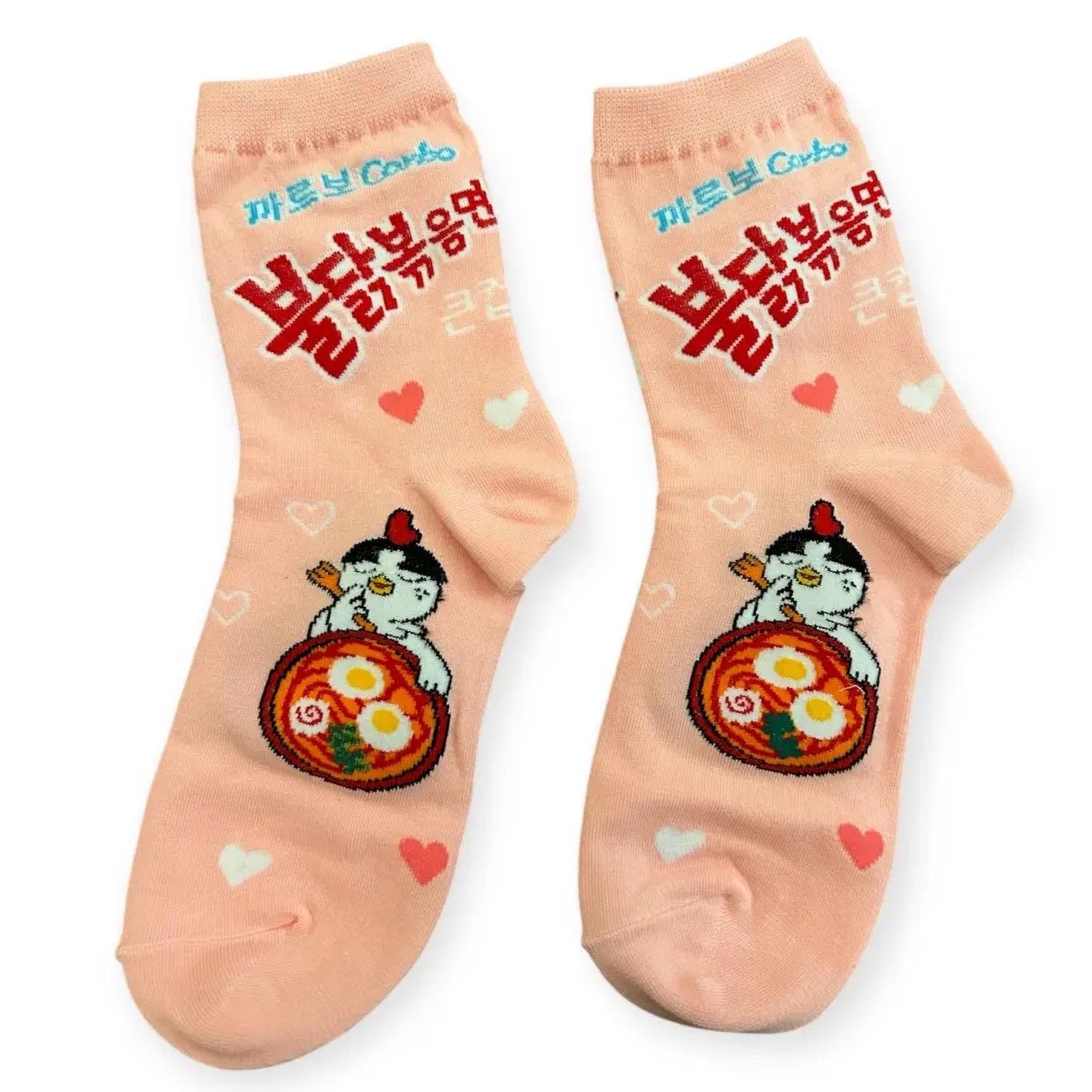 3pairs Korean Buldak Ramen Socks. K-Culture Korean Socks.