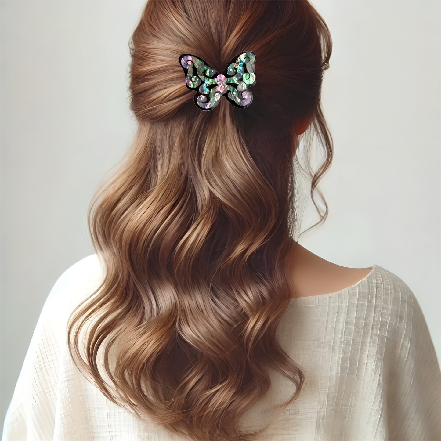 Mother of Pearl Hair Tie: Korean Hanbok Hair Pin, Handmade