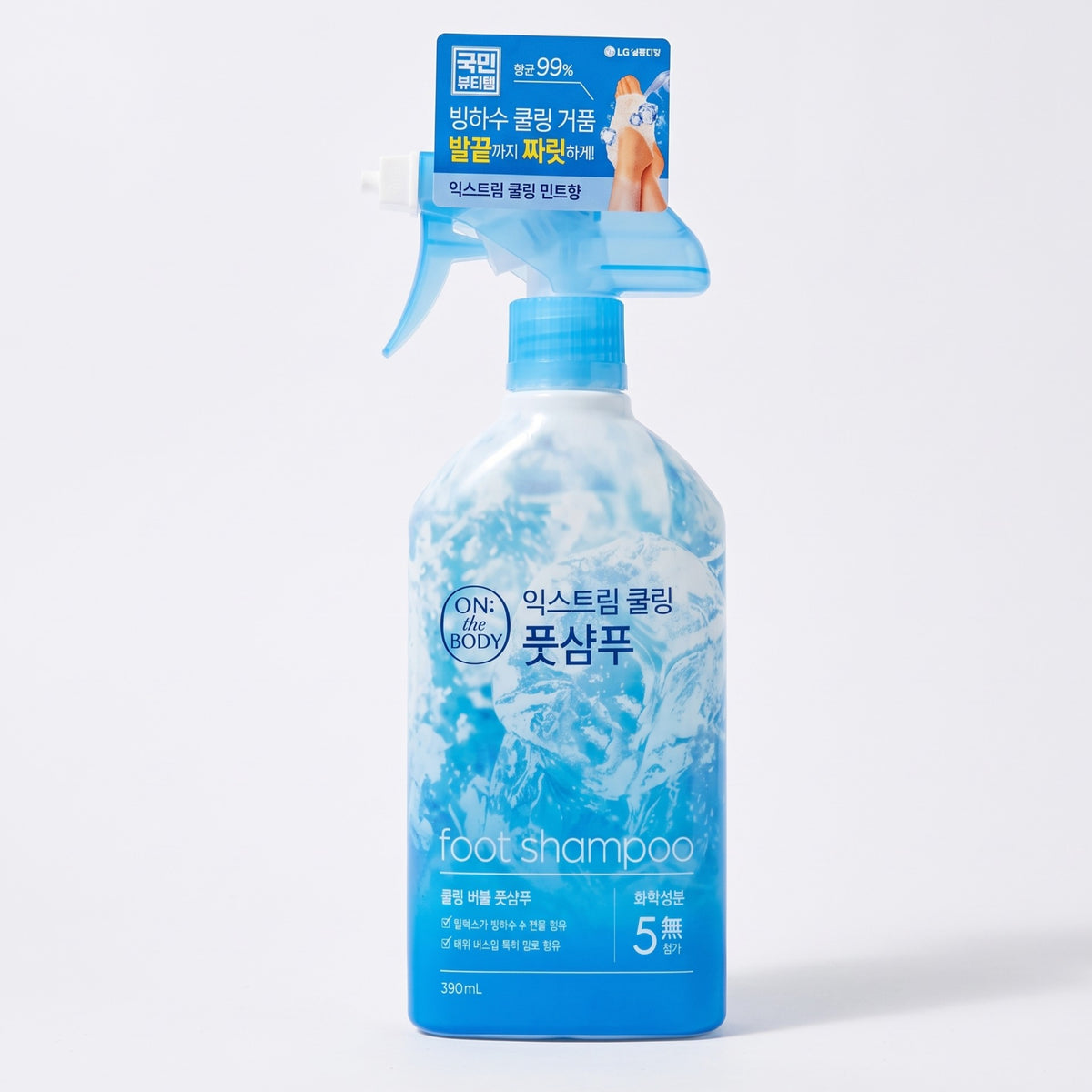 Korean Foot Shampoo Extreme Cooling Deodorizing Spray - Bubble with Alaska Glacier Water (13.19 fl oz)