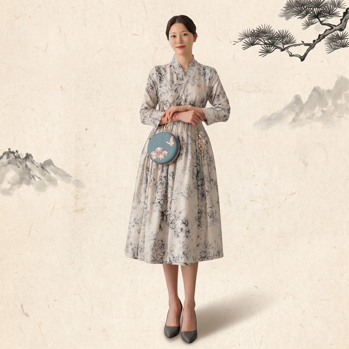 [Special Edition Look] Korean Heritage Linen Wrap Dress Hanbok Delicate Texture
