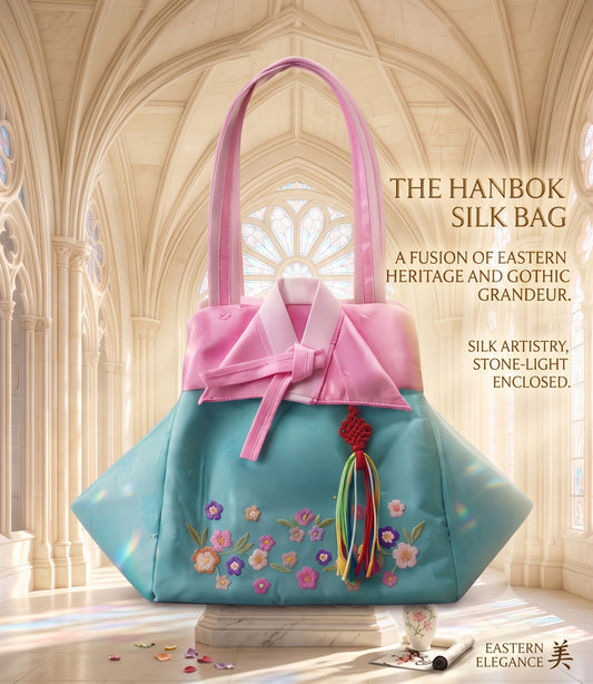 Korean Traditional Hanbok Tote Bag with Norigae Tassel. Korean Elegant Silk Brocade Shoulder Purse (사본)