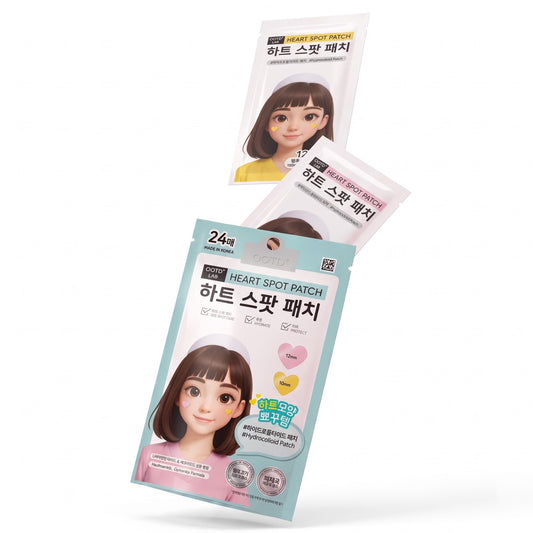 Korean OOTD Heart Shaped Acne Pimple Patches - Hydrocolloid Spot Patches for Face & Blemishes