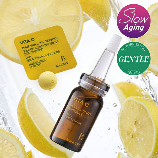 Korean Retinol Vita C Double Ampoule Kit. Whitening Anti Aging Skin Lightening. Dark Spot Remover Face