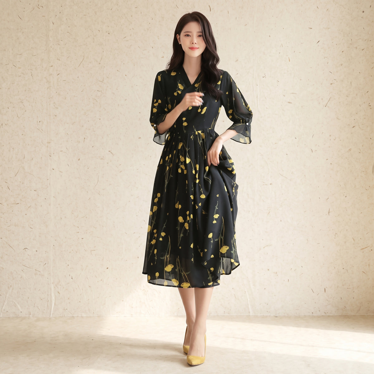 Korean Heritage Linen Wrap Dress Hanbok The Month of Fruition